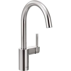 Moen 7365SRS Align One-Handle High-Arc Modern Kitchen Faucet, Spot Resist Stainless(Chrome)