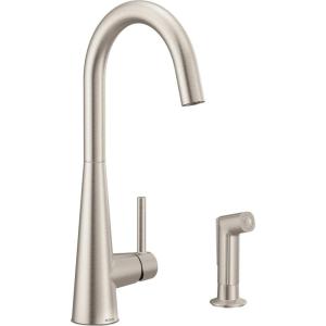 Moen 7870SRS Sleek One-Handle High Arc Kitchen Faucet with Side Spray, Spot Resist Stainless(Spot Resist Stainless)