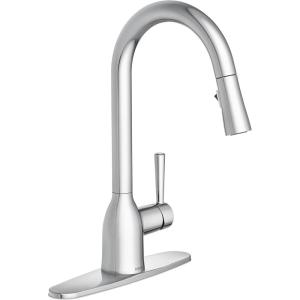 Moen Adler Chrome Motionsense Wave Sensor Touchless One Handle Pulldown Kitchen Faucet Featuring Power Clean, 87233EWC(Chrome)