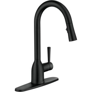 Moen Adler Chrome Motionsense Wave Sensor Touchless One Handle Pulldown Kitchen Faucet Featuring Power Clean, 87233EWC(Matte Black)