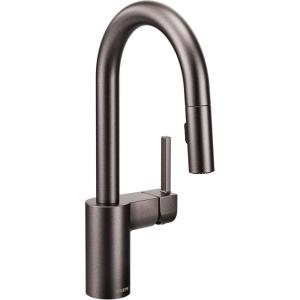 Moen Align Brushed Gold One-Handle Modern Pulldown Bar Faucet with Power Clean featuring Reflex Docking System, 5965BG(Black Stainless)