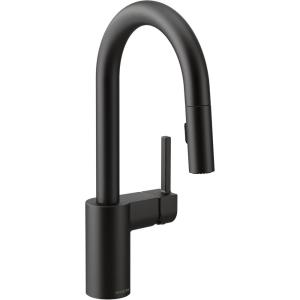 Moen Align Brushed Gold One-Handle Modern Pulldown Bar Faucet with Power Clean featuring Reflex Docking System, 5965BG(Matte Black)