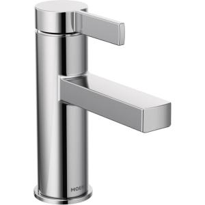 Moen Beric Matte Black Modern One-Handle Single Hole Bathroom Faucet with Drain Assembly and Optional Deckplate for Your Bath Sink, 84774BL(Chrome)