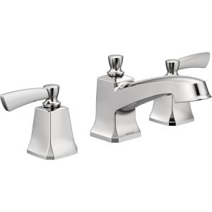Moen Conway Chrome Two Handle Widespread Bathroom Sink Faucet with Valve Included, 84926