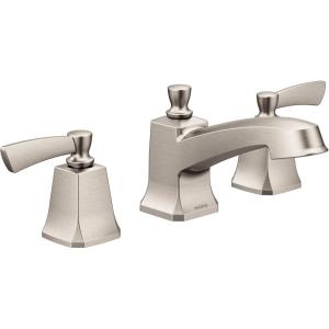 Moen Conway Spot Resist Brushed Nickel Two Handle Widespread Bathroom Sink Faucet with Valve Included, 84926SRN((Pack of 1))