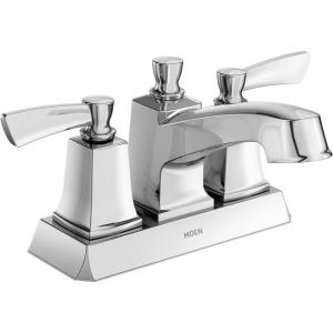 Moen Conway Two-Handle Centerset Bathroom Faucet with Drain Assembly, Chrome, WS84922