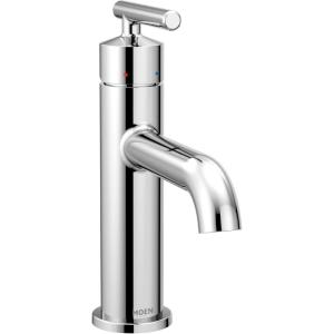 Moen Gibson One-Handle Single Hole Modern Bathroom Sink Faucet with Optional Deckplate, Matte Black, 6145BL(Chrome)