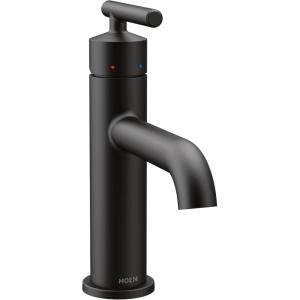 Moen Gibson One-Handle Single Hole Modern Bathroom Sink Faucet with Optional Deckplate, Matte Black, 6145BL(Matte Black)