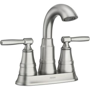Moen Halle Spot Resist Nickel Widespread Traditional Bathroom Faucet with Drain Assembly for 3-Hole Applications, 84972SRN((Pack of 1))
