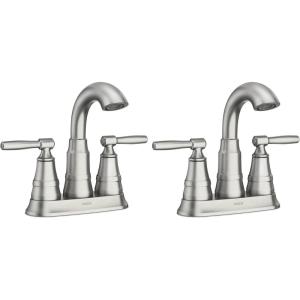 Moen Halle Spot Resist Nickel Widespread Traditional Bathroom Faucet with Drain Assembly for 3-Hole Applications, 84972SRN((Pack of 2))