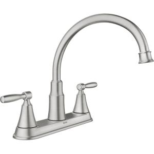 Moen Hutchinson Spot Resist Stainless 2-Handle Kitchen Sink Faucet, 87239SRS