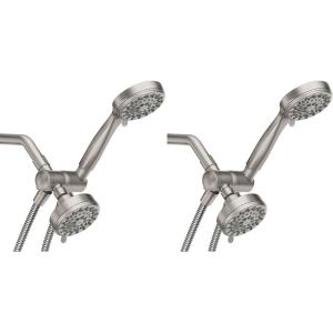 Moen Ignite Brushed Nickel Five-Function 3-3/4″ Diameter 5-Function Shower Spray Head with Handheld Showerhead, 20016SRN((Pack of 2))