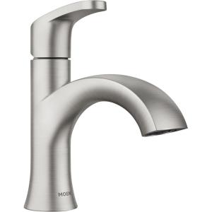 Moen Karis Black Matte One-Handle Single Hole Bathroom Sink Faucet with Optional Deckplate, 84346BL(Brushed Nickel)