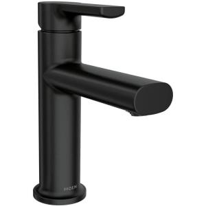 Moen Meena Bronzed Gold One-Handle Single Hole Modern Bathroom Sink Faucet with Optional Deckplate and Drain Assembly, 84794BZG(Matte Black)