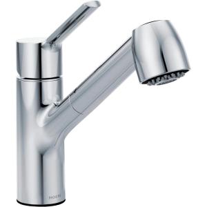 Moen Method Spot Resist Stainless Steel One-Handle Pullout Kitchen Faucet with High Spray Pressure, Kitchen Sink Faucets with Pull Out Sprayer, 7585SRS(Chrome)