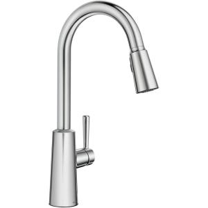 Moen Riley Matte Black Motionsense Wave Sensor Touchless One Handle Pulldown Kitchen Faucet Featuring Power Clean, 7402EWBL(Chrome)