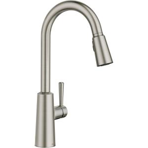 Moen Riley Matte Black Motionsense Wave Sensor Touchless One Handle Pulldown Kitchen Faucet Featuring Power Clean, 7402EWBL(Spot Resist Stainless)