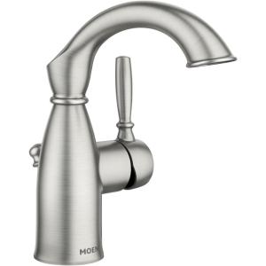 Moen Sarona Spot Resist Brushed Nickel One-Handle Single Hole Rustic Farmhouse Bathroom Sink Faucet with Optional Deckplate, 84144SRN(Spot Resist Brushed Nickel)