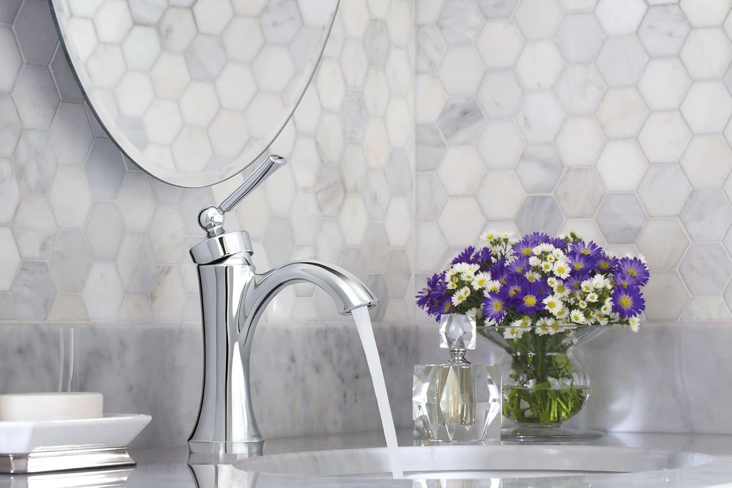 image:imageMoen 4500NL Wynford OneHandle HighArc Bathroom Faucet with Drain Assembly Polished NickelBrushed Nickel