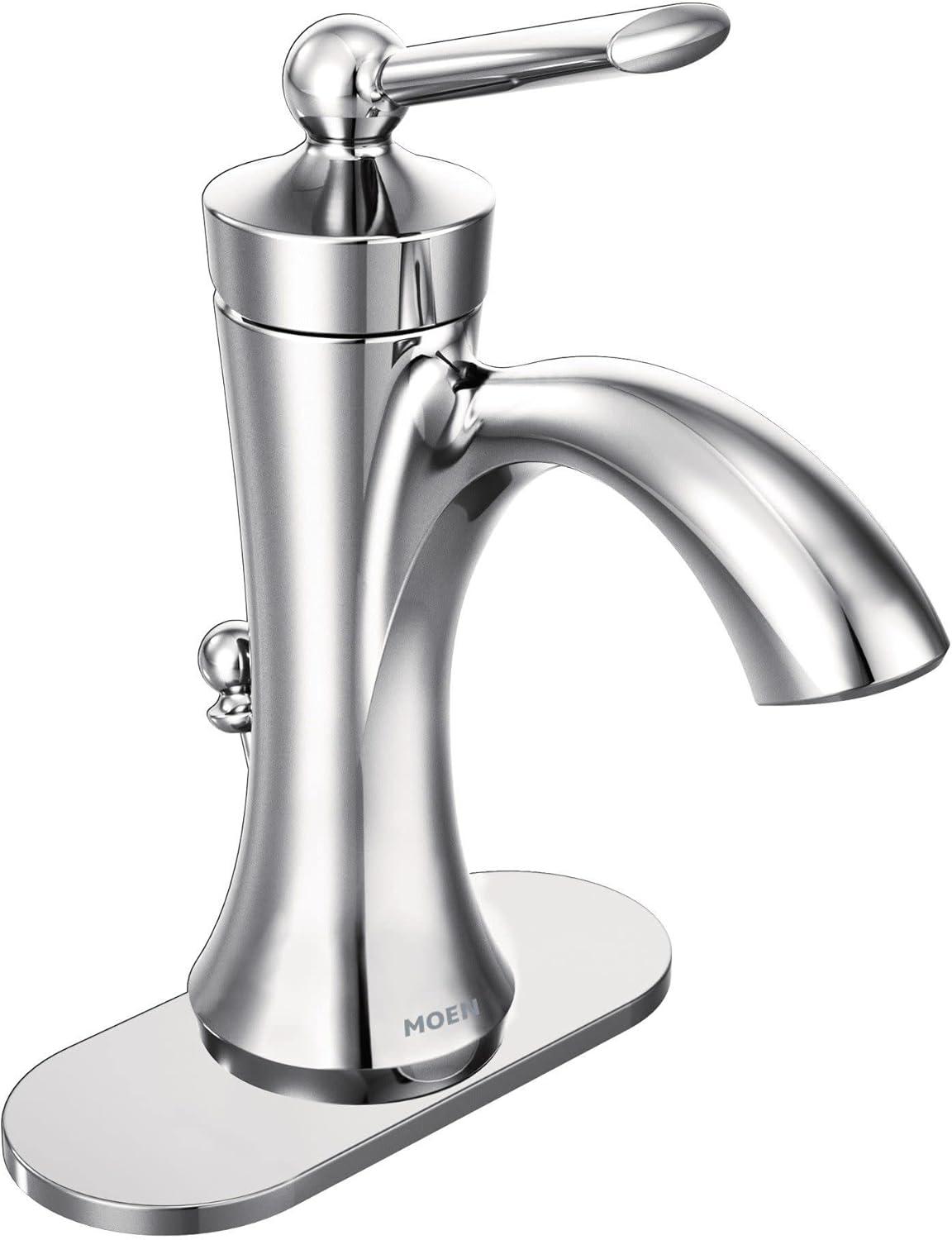 image:imageMoen 4500NL Wynford OneHandle HighArc Bathroom Faucet with Drain Assembly Polished NickelChrome