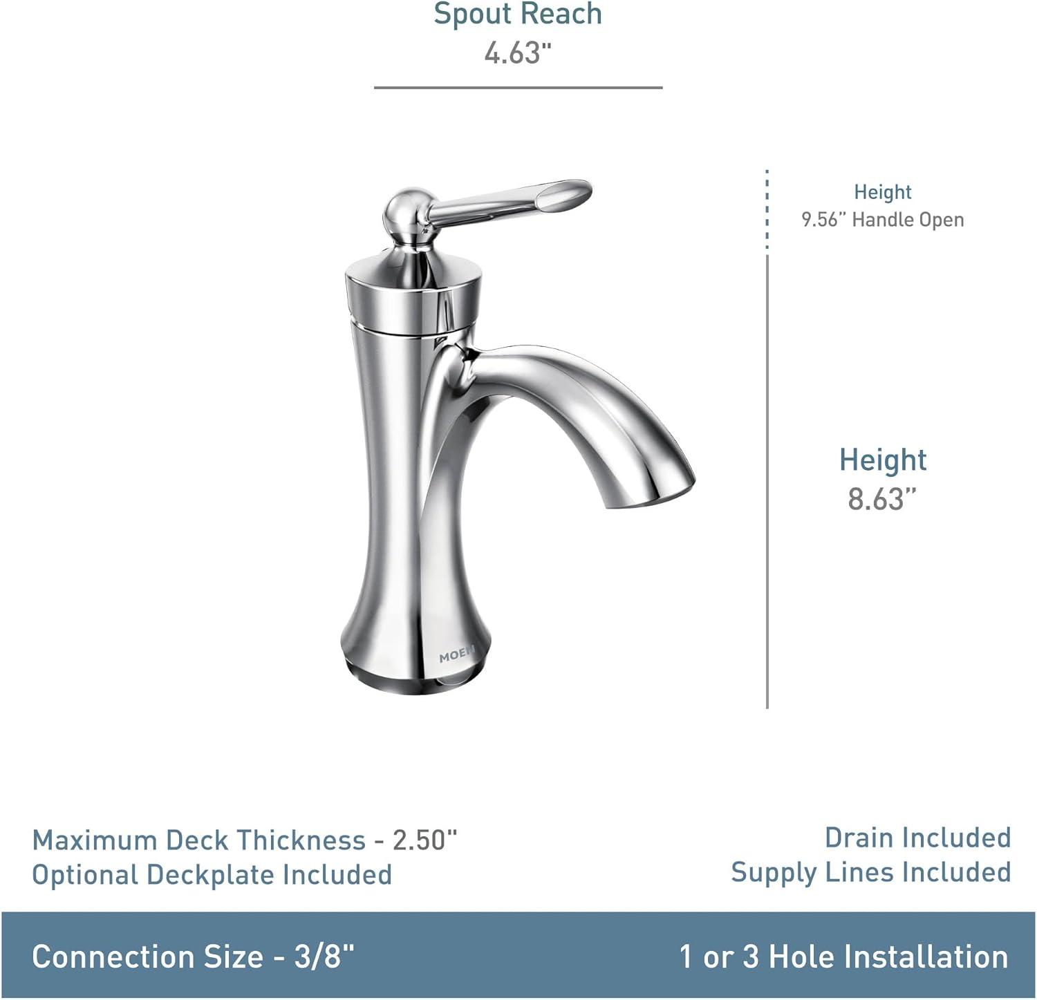 image:imageMoen 4500NL Wynford OneHandle HighArc Bathroom Faucet with Drain Assembly Polished NickelPolished Nickel