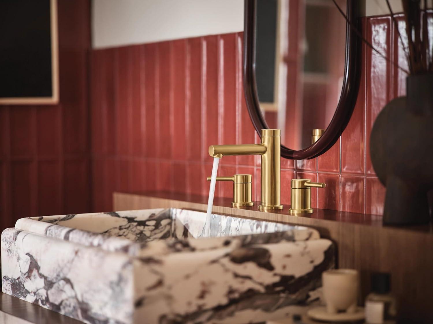 image:imageMoen Align Brushed Gold TwoHandle ThreeHole Modern Widespread Bathroom Faucet Trim Kit Valve Required T6193BGBrushed Gold