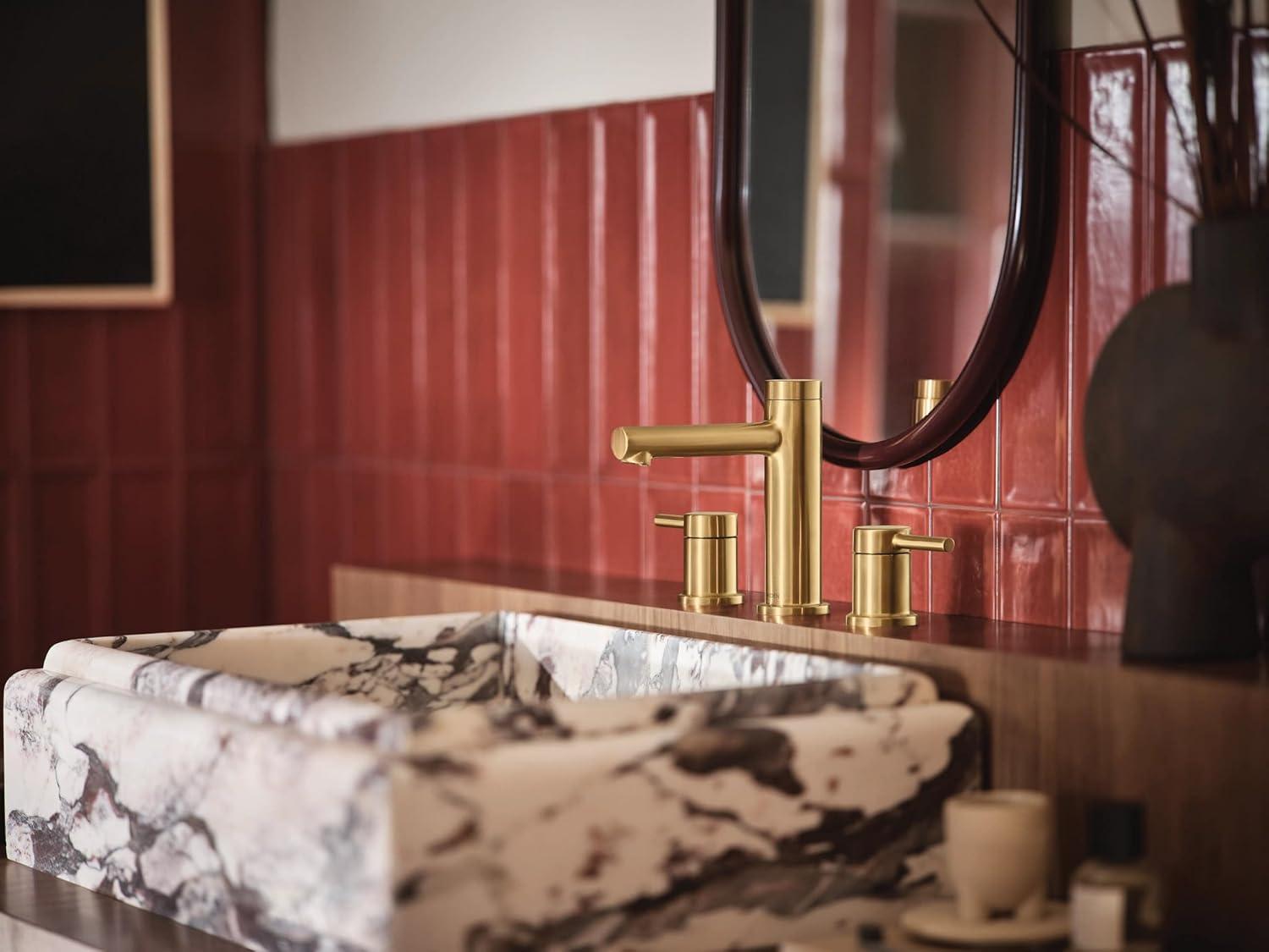 image:imageMoen Align Brushed Gold TwoHandle ThreeHole Modern Widespread Bathroom Faucet Trim Kit Valve Required T6193BGBrushed Gold