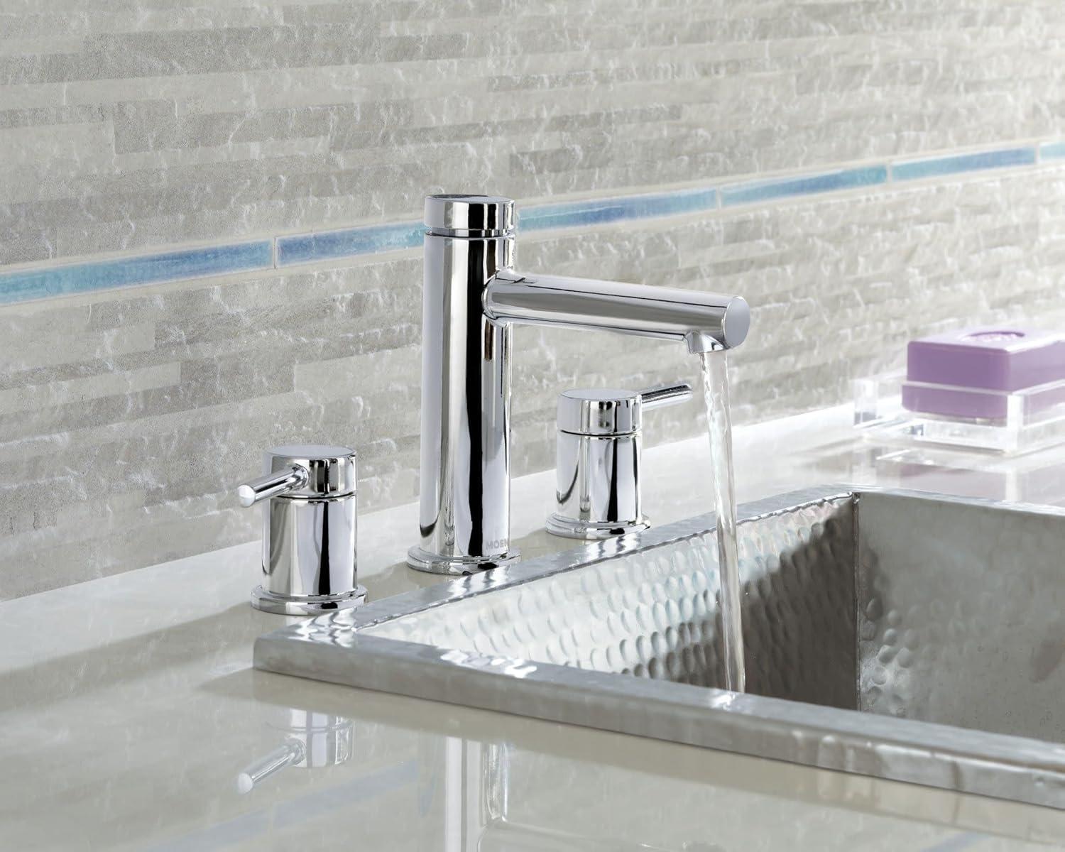 image:imageMoen Align Brushed Gold TwoHandle ThreeHole Modern Widespread Bathroom Faucet Trim Kit Valve Required T6193BGChrome