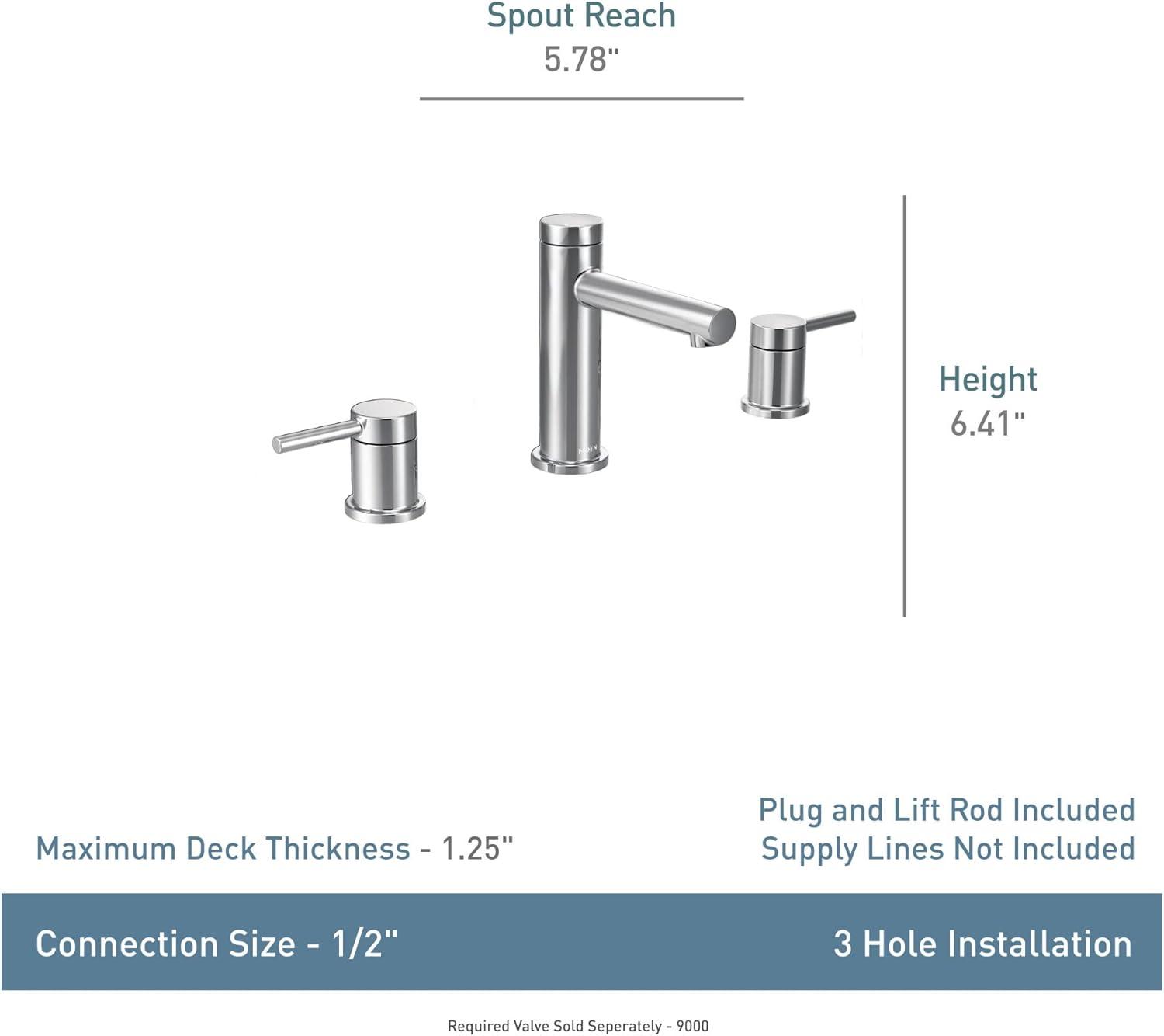 image:imageMoen Align Brushed Gold TwoHandle ThreeHole Modern Widespread Bathroom Faucet Trim Kit Valve Required T6193BGMatte Black