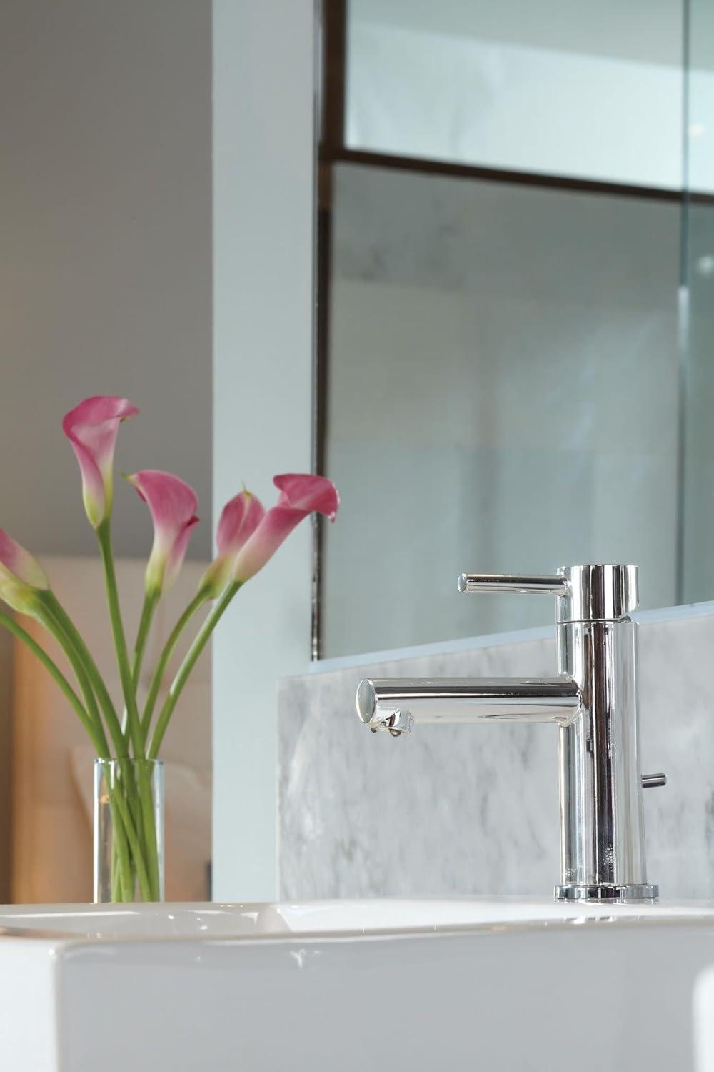 image:imageMoen Align Matte Black OneHandle Modern Bathroom Faucet with Drain Assembly and Optional Deckplate 6190BLChrome