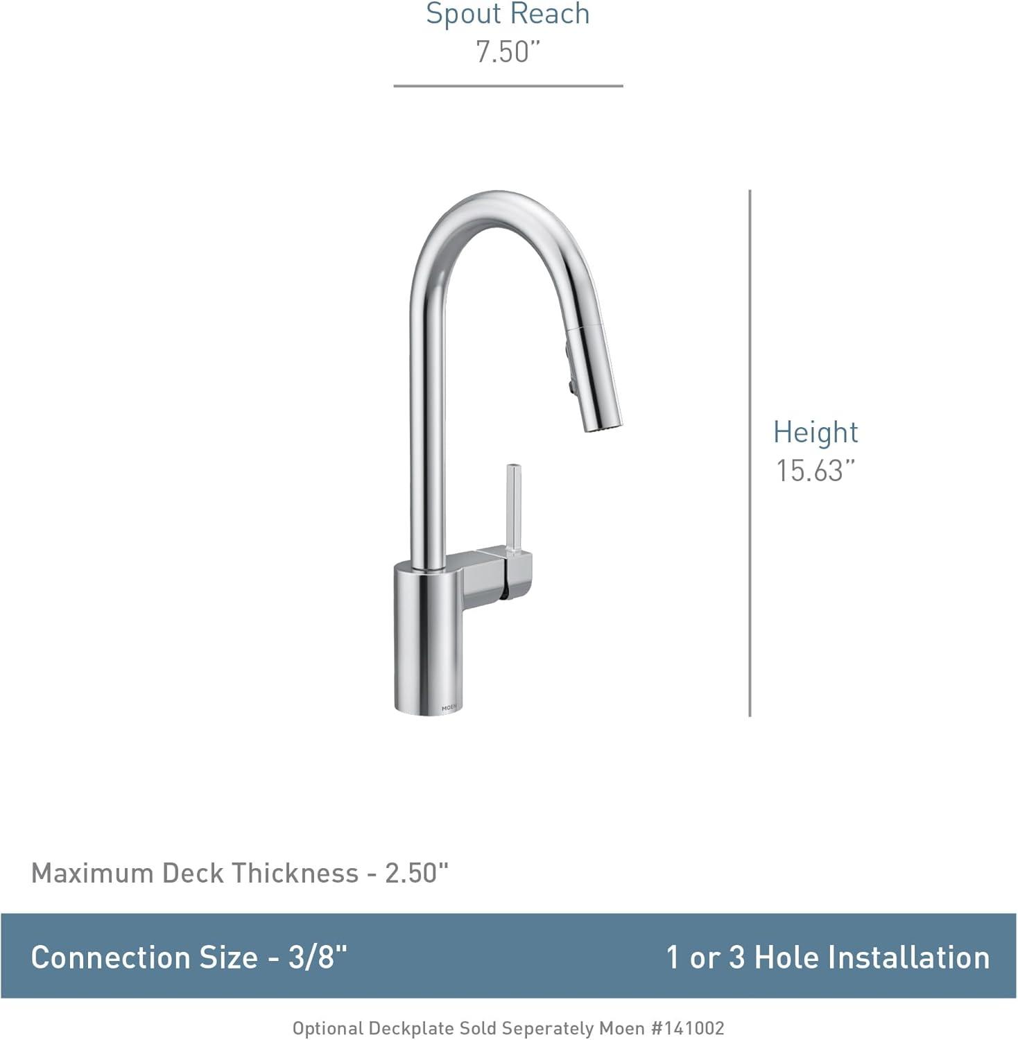 image:imageMoen Align Spot Resist Stainless Motionsense Wave Sensor Touchless OneHandle High Arc Spring Pulldown Kitchen Faucet with Sprayer 5923EWSRSBlack Stainless