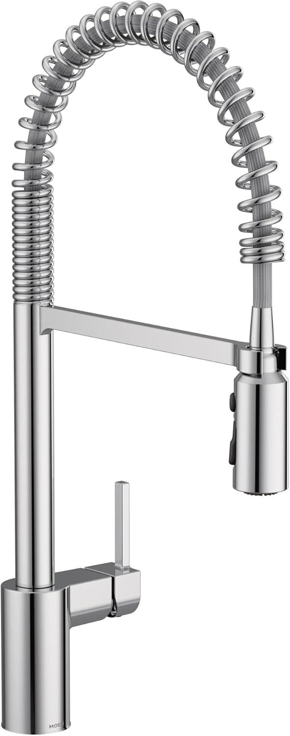 image:imageMoen Align Spot Resist Stainless Motionsense Wave Sensor Touchless OneHandle High Arc Spring Pulldown Kitchen Faucet with Sprayer 5923EWSRSChrome
