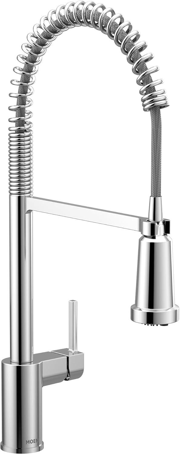 image:imageMoen Align Spot Resist Stainless Motionsense Wave Sensor Touchless OneHandle High Arc Spring Pulldown Kitchen Faucet with Sprayer 5923EWSRSChrome