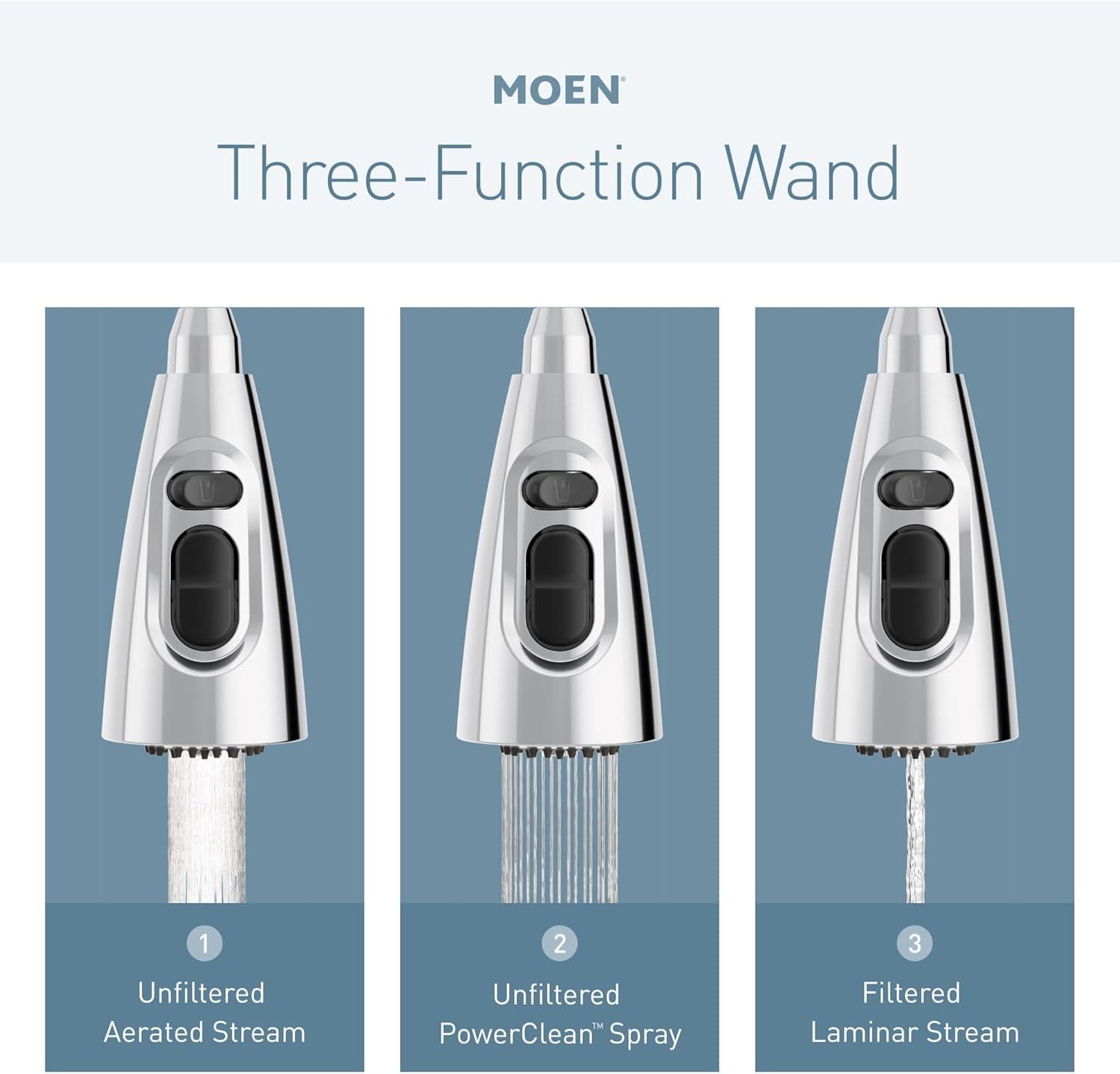 image:imageMoen Align Spot Resist Stainless Motionsense Wave Sensor Touchless OneHandle High Arc Spring Pulldown Kitchen Faucet with Sprayer 5923EWSRSChrome
