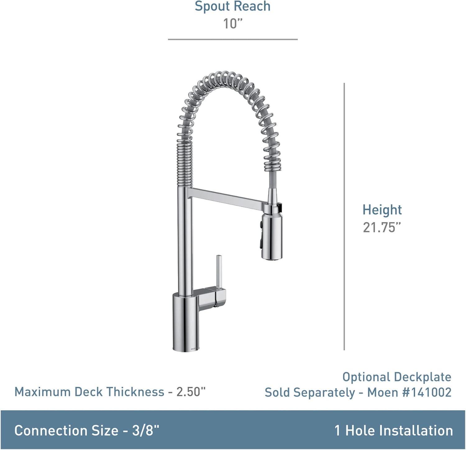 image:imageMoen Align Spot Resist Stainless Motionsense Wave Sensor Touchless OneHandle High Arc Spring Pulldown Kitchen Faucet with Sprayer 5923EWSRSChrome
