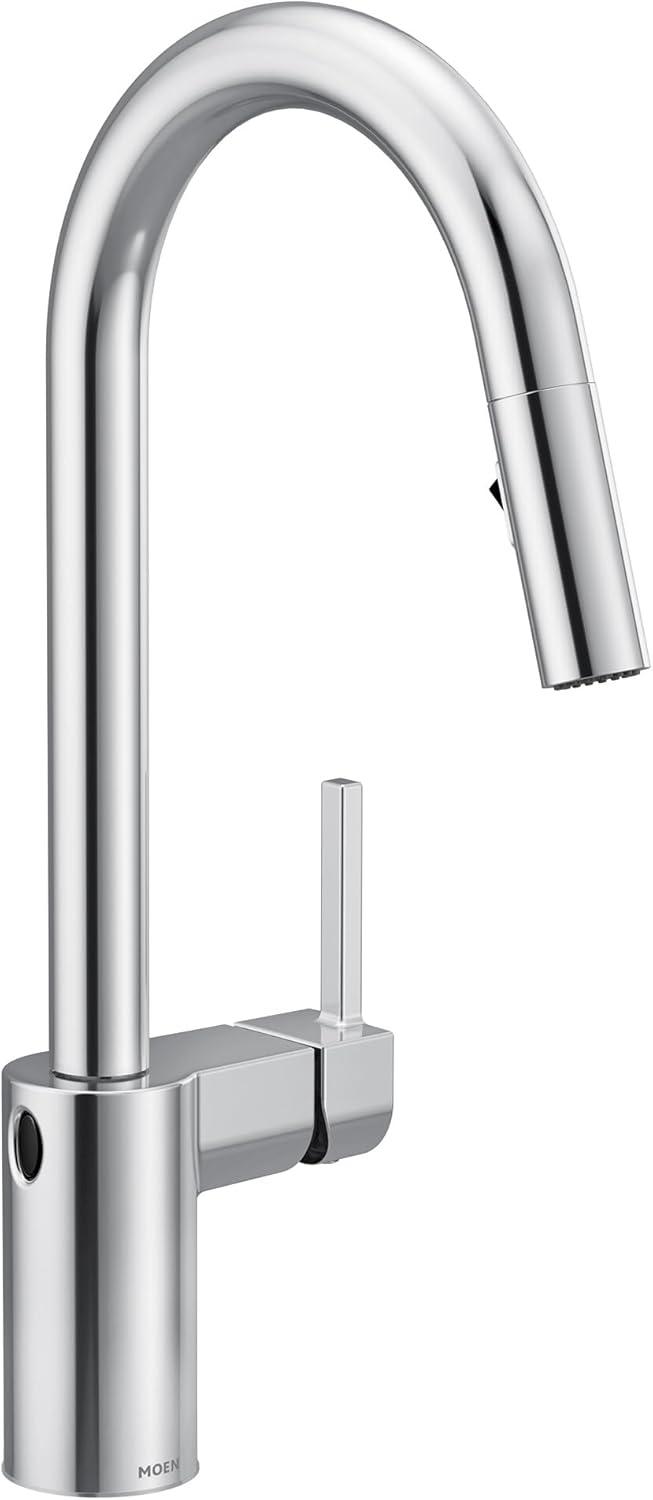 image:imageMoen Align Spot Resist Stainless Motionsense Wave Sensor Touchless OneHandle High Arc Spring Pulldown Kitchen Faucet with Sprayer 5923EWSRSChrome