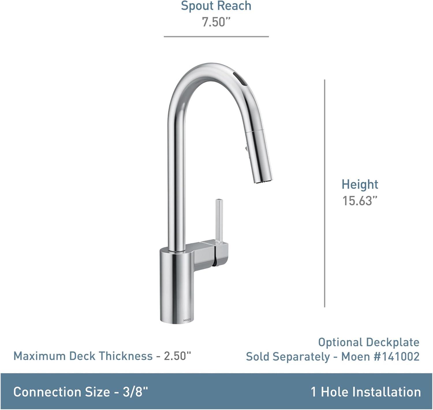 image:imageMoen Align Spot Resist Stainless Motionsense Wave Sensor Touchless OneHandle High Arc Spring Pulldown Kitchen Faucet with Sprayer 5923EWSRSChrome