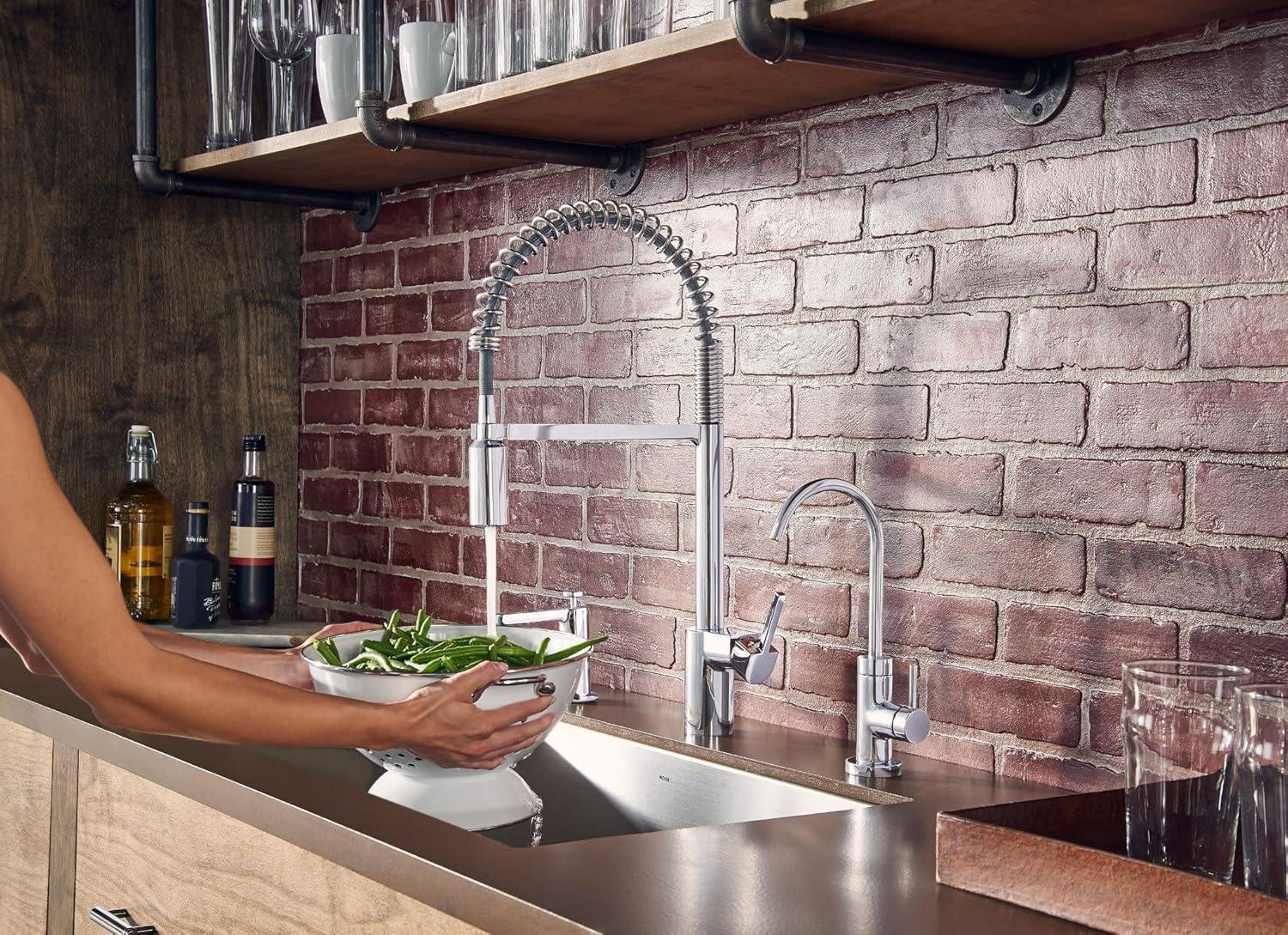 image:imageMoen Align Spot Resist Stainless Motionsense Wave Sensor Touchless OneHandle High Arc Spring Pulldown Kitchen Faucet with Sprayer 5923EWSRSChrome