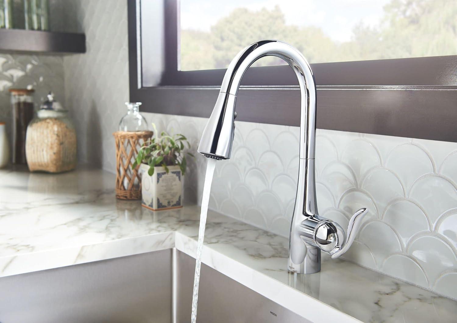 image:imageMoen Arbor Spot Resist Stainless Motionsense Wave Sensor Touchless OneHandle Single Hole Kitchen Sink Faucet 7594EWSRSChrome