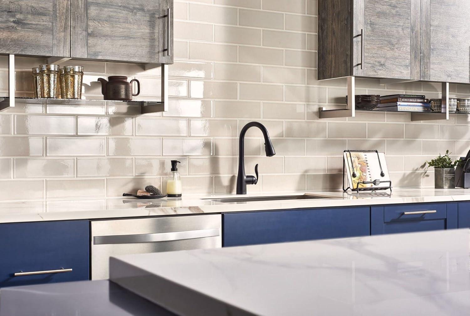image:imageMoen Arbor Spot Resist Stainless Motionsense Wave Sensor Touchless OneHandle Single Hole Kitchen Sink Faucet 7594EWSRSMatte Black