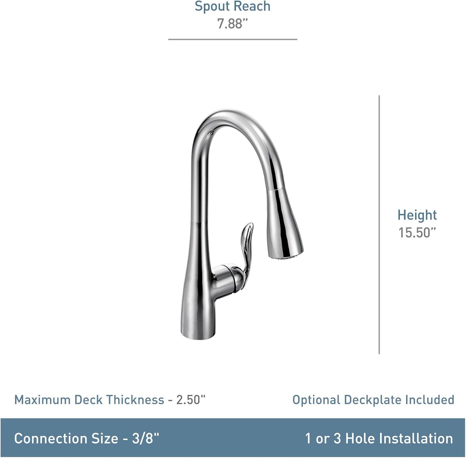 image:imageMoen Arbor Spot Resist Stainless Motionsense Wave Sensor Touchless OneHandle Single Hole Kitchen Sink Faucet 7594EWSRSStainless