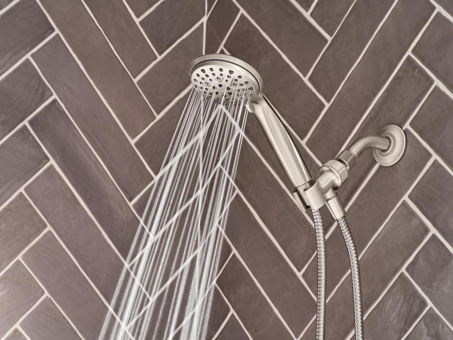 image:imageMoen Attune Shower Head with Handheld Sprayer 6 Handheld Shower Head Spray Settings Spot Resist Brushed Nickel Finish 218H0SRNPack of 2