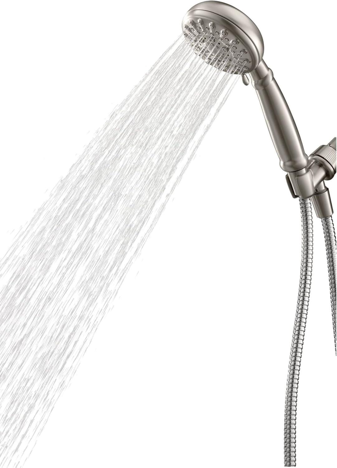 image:imageMoen Banbury Mediterranean Bronze 5Spray Hand Shower with Hose and Bracket 4Inch Diameter Showerhead 23046BRBSpot Resist Brushed Nickel