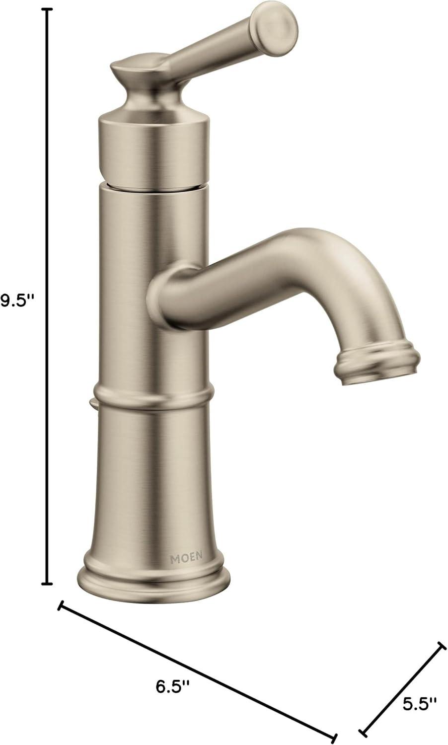 image:imageMoen Belfield Chrome OneHandle Bathroom Sink Faucet with Drain Assembly and Optional Deckplate 6402Brushed Nickel