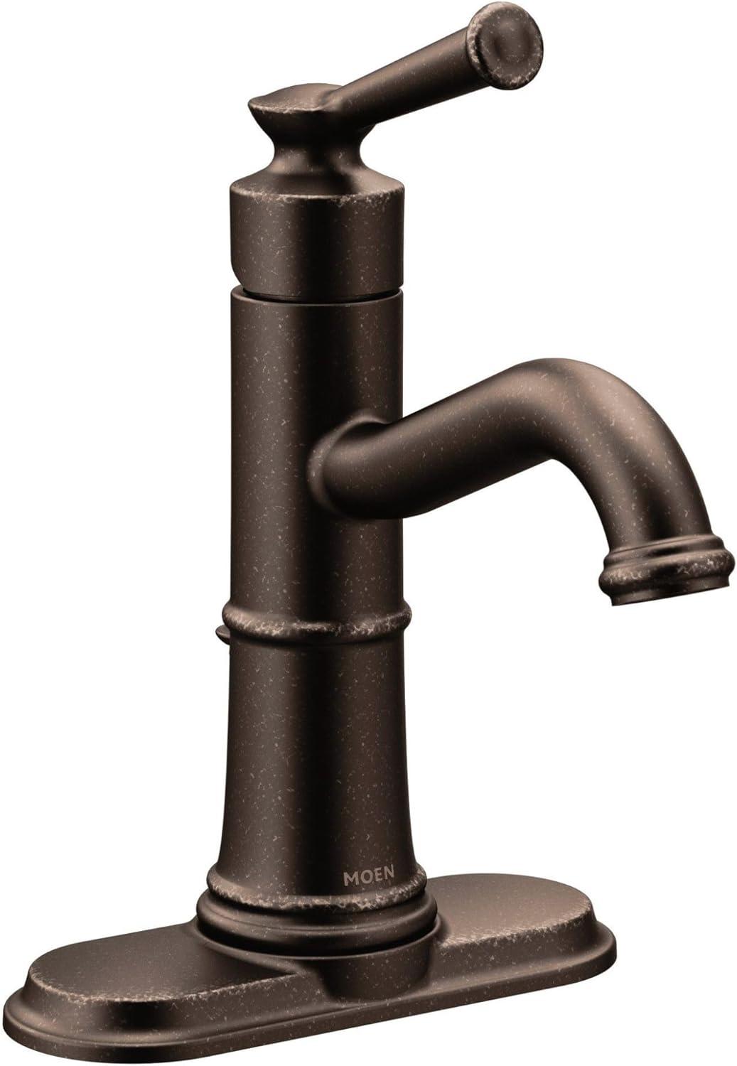 image:imageMoen Belfield Chrome OneHandle Bathroom Sink Faucet with Drain Assembly and Optional Deckplate 6402Oil Rubbed Bronze