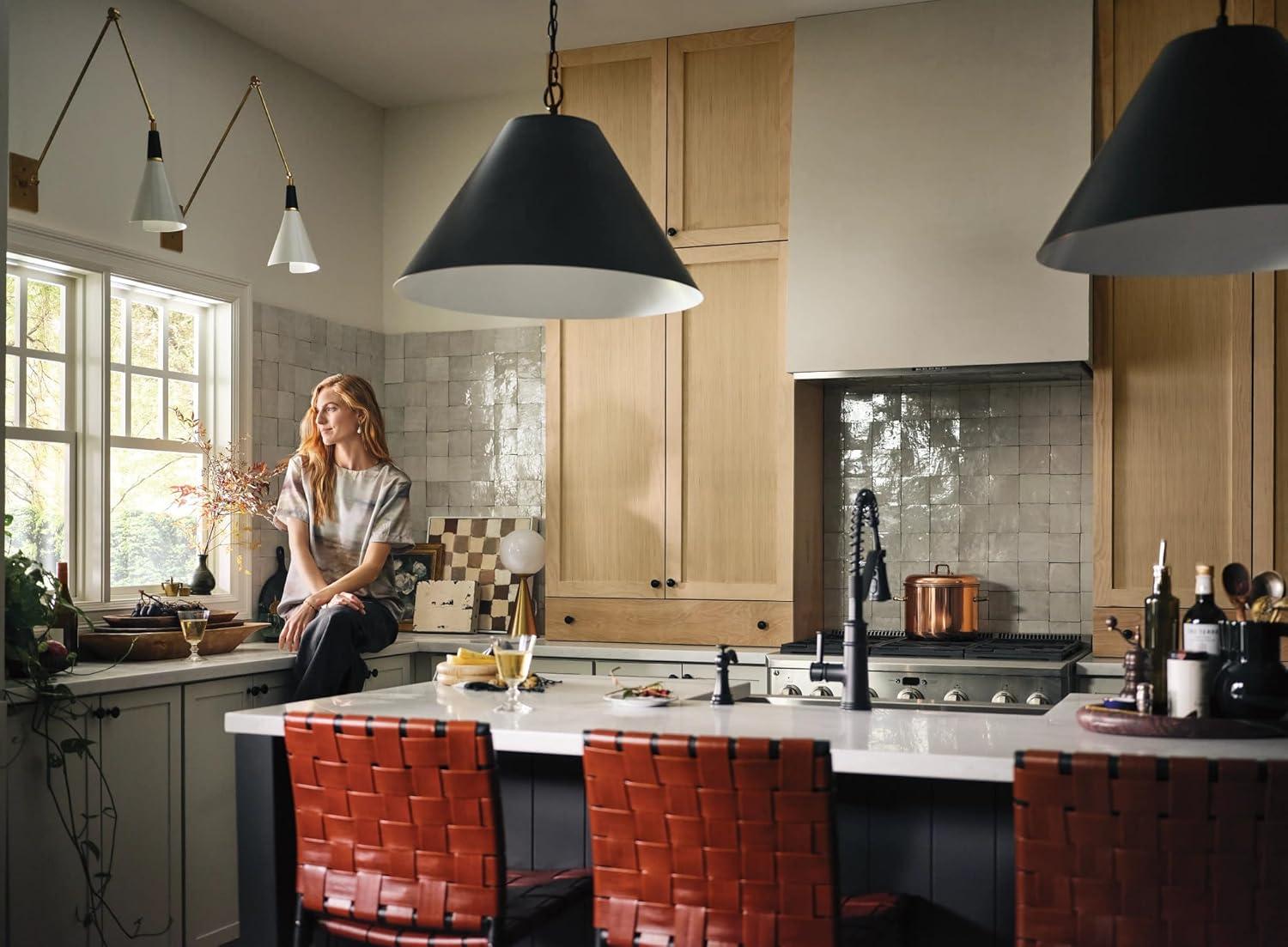 image:imageMoen Belfield Matte Black Kitchen Faucet Modern Spring Kitchen Faucet with Power Boost PreRinse OneHandle Easy Installation 5927BLMatte Black
