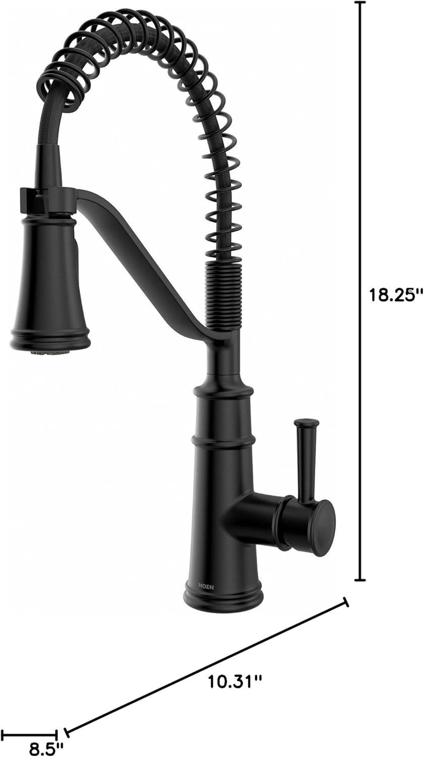 image:imageMoen Belfield Matte Black Kitchen Faucet Modern Spring Kitchen Faucet with Power Boost PreRinse OneHandle Easy Installation 5927BLMatte Black