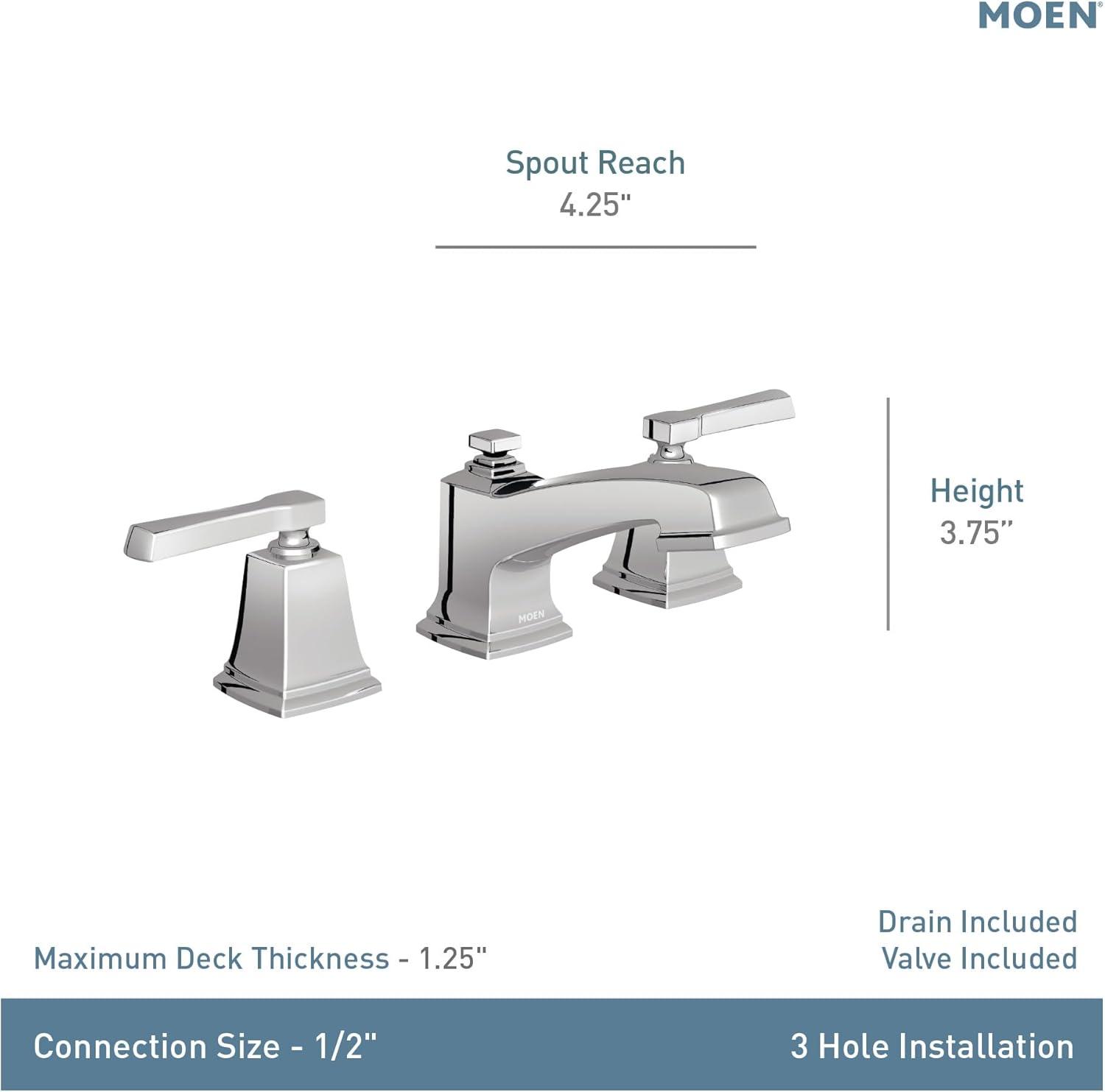 image:imageMoen Boardwalk TwoHandle High Arc Widespread Bathroom Sink Faucet for 3Hole Setups with Valve Included Mediterranean Bronze TV6220BRBChrome