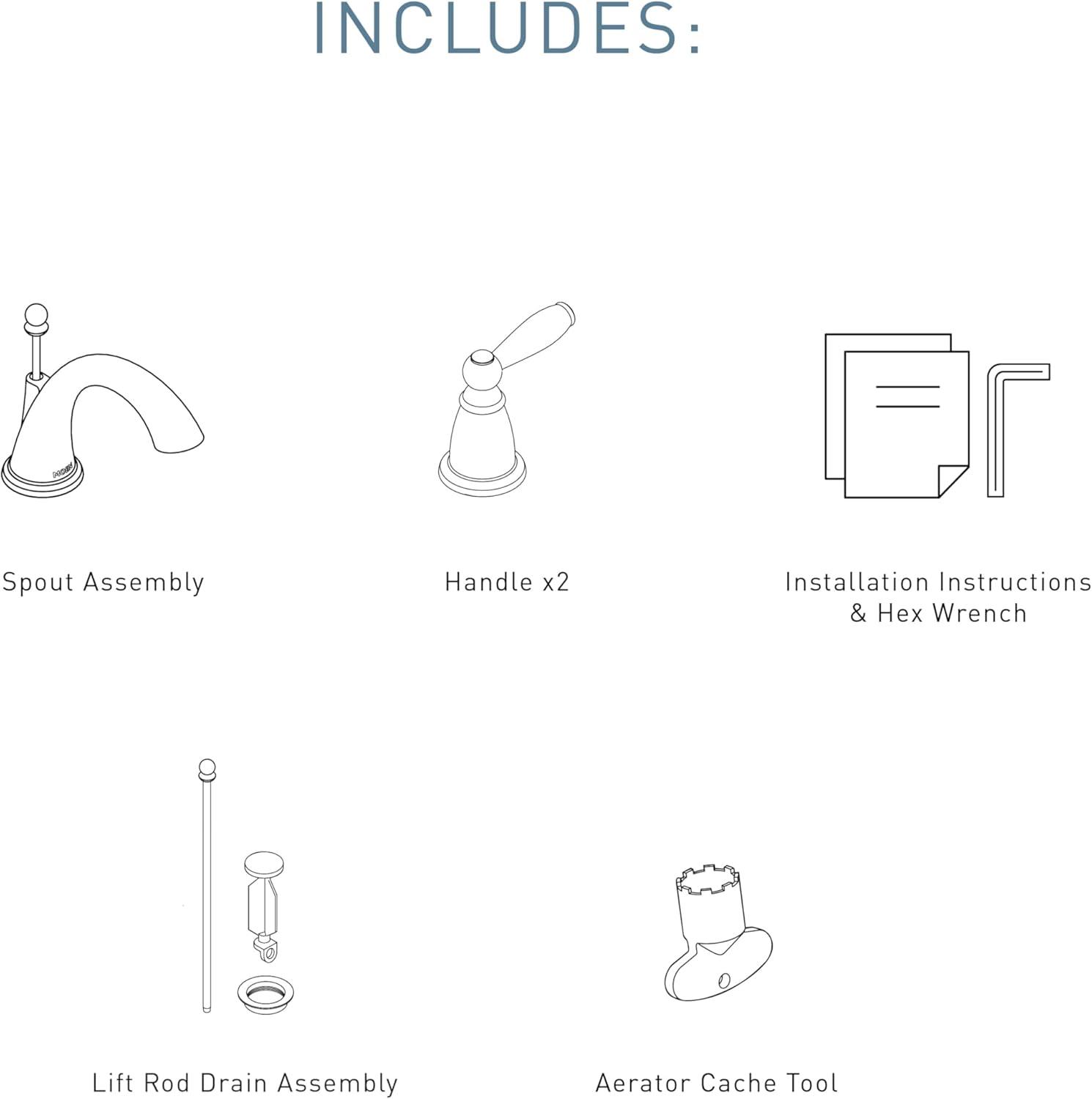 image:imageMoen Brantford OilRubbed Bronze TwoHandle Widespread Bathroom Faucet Trim Kit Bathroom Faucets for Sink 3hole Deck Mounted Setup Valve Required T6620ORBOil Rubbed Bronze