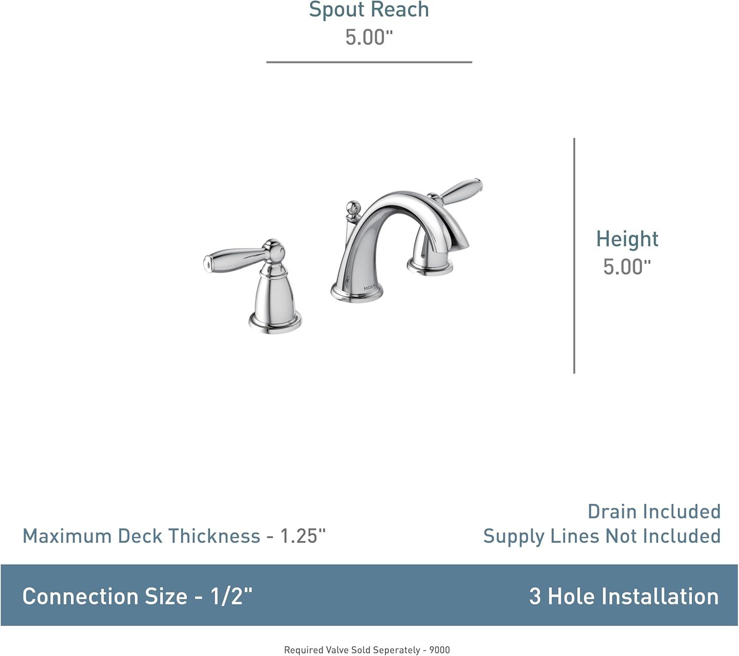 image:imageMoen Brantford OilRubbed Bronze TwoHandle Widespread Bathroom Faucet Trim Kit Bathroom Faucets for Sink 3hole Deck Mounted Setup Valve Required T6620ORBOil Rubbed Bronze